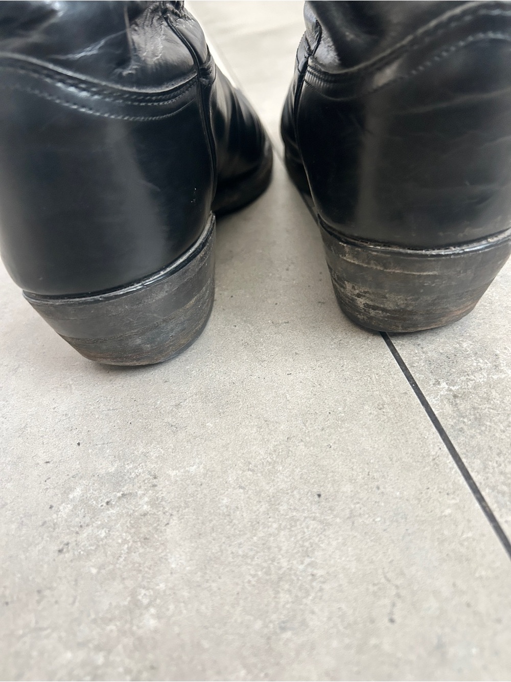 JUSTIN Roper black boots western leather cowboy 9.5 D - Picture 4 of 10